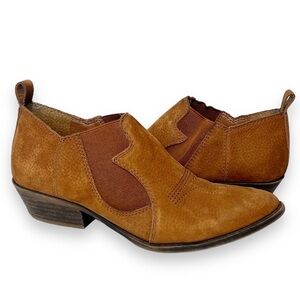 Lucky Brand Joelle Western Booties 6 ankle boots brown cognac neutral leather